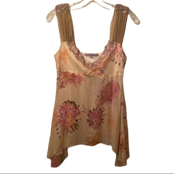 Hale Bob Paris-Los Angeles Sheer Top With Crystals And Sequins - Picture 2 of 12